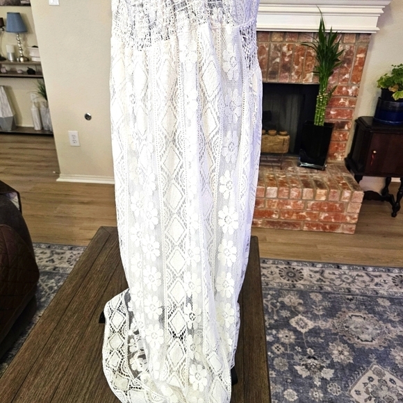 NWOT White Maxi Lace Sundress w adjustable Spaghetti Straps 2XL White - Picture 6 of 16